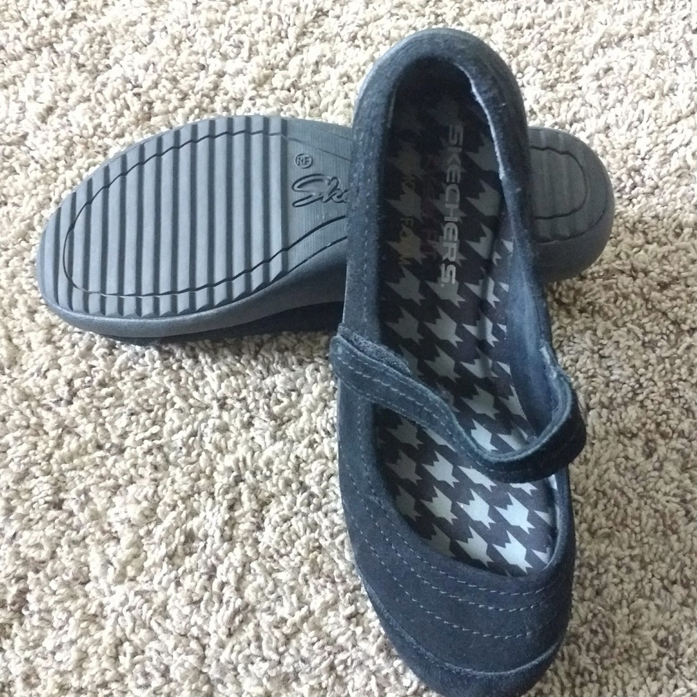 Black Skechers leather Shoes with memory foam